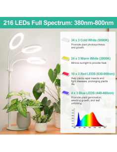 Luz de Crecimiento de Plantas LBW 72 LEDs 30W Ajustable 2