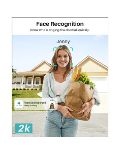 Cámara de Timbre WUUK 2K con Reconocimiento Facial y Alarma 2