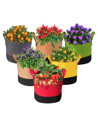 Bolsas de Crecimiento Xmpmrb 5-10 Galones, Paquete de 6 Colores