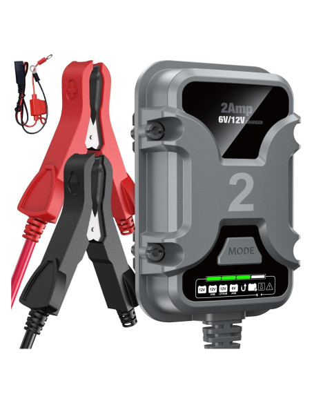 Cargador de Batería Inteligente 2A Zrfmib 6V/12V Mantenedor Automático