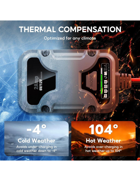 Cargador de Batería Inteligente 2A Zrfmib 6V/12V Mantenedor Automático