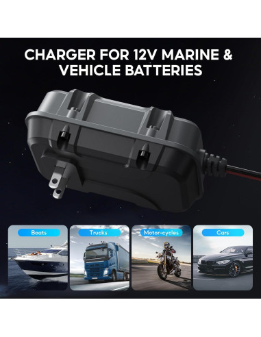 Cargador de Batería Inteligente 2A Zrfmib 6V/12V Mantenedor Automático