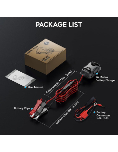 Cargador de Batería Inteligente 2A Zrfmib 6V/12V Mantenedor Automático