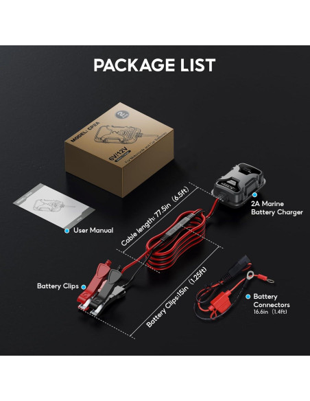 Cargador de Batería Inteligente 2A Zrfmib 6V/12V Mantenedor Automático