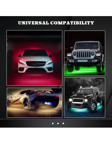 Luces LED Subrayadas QEEDON 6Pcs RGB-IC Impermeables 12V