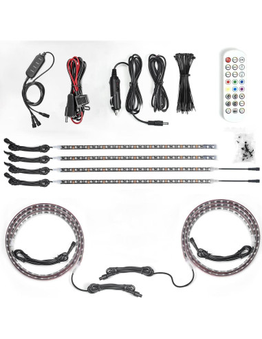 Luces LED Subrayadas QEEDON 6Pcs RGB-IC Impermeables 12V