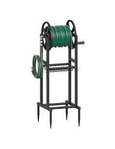 Carrete de Manguera de Jardín Mokeyder Negro 125 pies con Ganchos