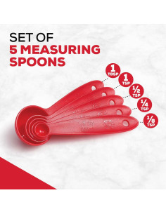 Juego de Cucharas Medidoras King Arthur - Set 5 Piezas Rojo 2