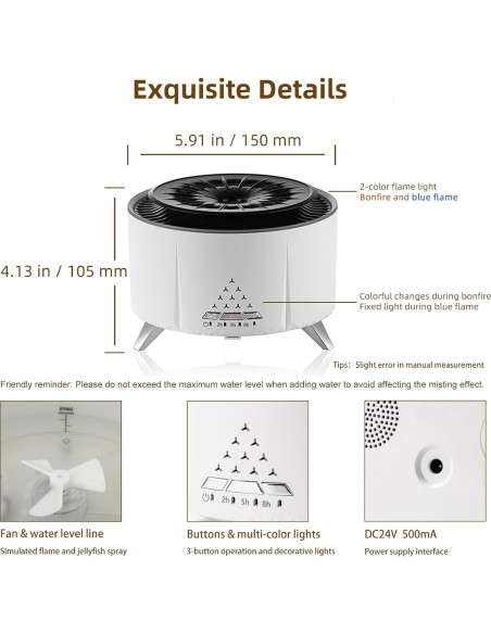 Humidificador HODEMI Aroma 300ml con Control Remoto y Apagado Automático