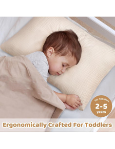 Almohada Infantil Pro Goleem 33x46 cm Algodón Muselina Beige 2