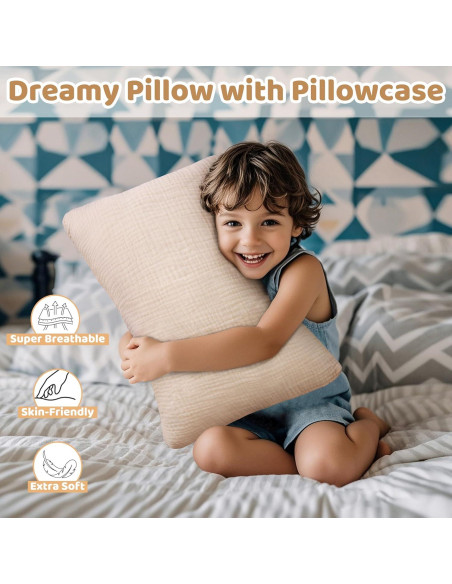 Almohada Infantil Pro Goleem 33x46 cm Algodón Muselina Beige
