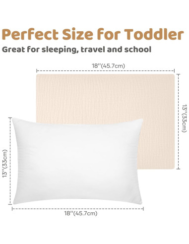Almohada Infantil Pro Goleem 33x46 cm Algodón Muselina Beige