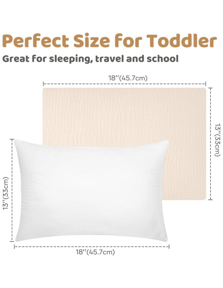 Almohada Infantil Pro Goleem 33x46 cm Algodón Muselina Beige