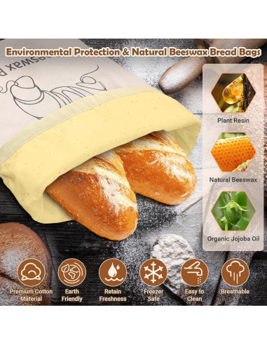 Bolsas de Pan de Cera de Abeja NIKKOUR 32.5x42.7cm Reutilizables