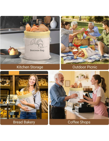 Bolsas de Pan de Cera de Abeja NIKKOUR 32.5x42.7cm Reutilizables