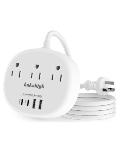 Adaptador de Enchufe KAKAHIGH Tipo I a Australia 7 en 1 USB