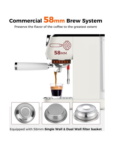Cafetera Espresso Tuni E2+BP Set 58mm Semiautomática