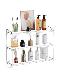 Estante de baño acrílico Solaround 60x16x48 cm montado en pared
