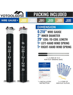 Resortes de Torsión para Puerta de Garaje YOTOOLGDS 73.66 cm 2