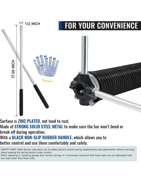 Resortes de Torsión para Puerta de Garaje YOTOOLGDS 73.66 cm