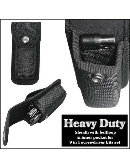 Multiherramienta Rtek 11.4 cm Cuchillo Plegable 9 en 1 Negro