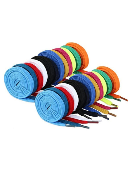 12 Pares de Cintas Planas para Calzado Omlopp 125cm Colores Variados