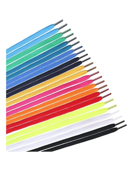 12 Pares de Cintas Planas para Calzado Omlopp 125cm Colores Variados