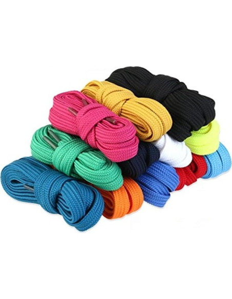 12 Pares de Cintas Planas para Calzado Omlopp 125cm Colores Variados