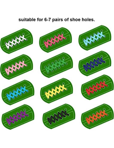 12 Pares de Cintas Planas para Calzado Omlopp 125cm Colores Variados