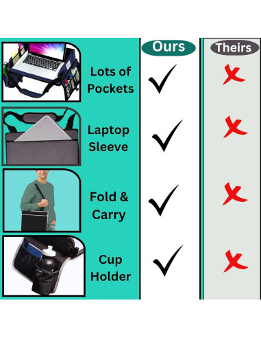 Escritorio portátil CERIZONA para laptop hasta 15.6" negro