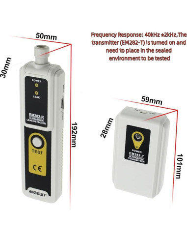 Detector de Fugas Ultrasónico allsun EM282-R para HVAC y Automotriz