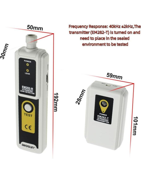 Detector de Fugas Ultrasónico allsun EM282-R para HVAC y Automotriz