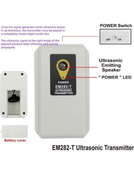 Detector de Fugas Ultrasónico allsun EM282-R para HVAC y Automotriz
