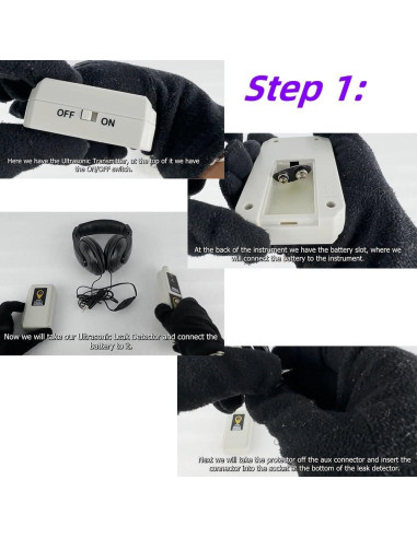 Detector de Fugas Ultrasónico allsun EM282-R para HVAC y Automotriz