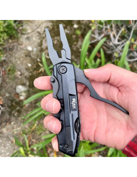 Multiherramienta Rtek 11.4 cm Cuchillo Plegable 9 en 1 Negro