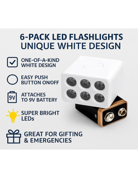 Paquete de 6 Linternas LED Raw Synergy 6-LEDs Compactas