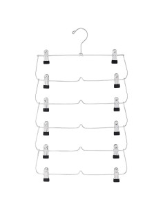 Paquete de 3 Perchas de Falda USTECH 6 Niveles Acero Inoxidable