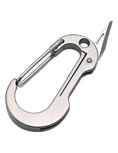 Mosquetón de Titanio con Cuchillo Plegable SZHOWORLD EDC