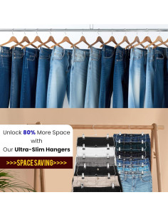 Paquete de 3 Perchas de Falda USTECH 6 Niveles Acero Inoxidable 2