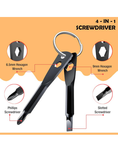 Destornillador de Llave 4 en 1 ZFFIO - Herramienta Compacta