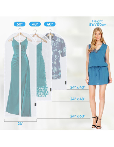 Bolsas de Ropa Translúcidas BALEINE 40" 2PK PEVA Negro