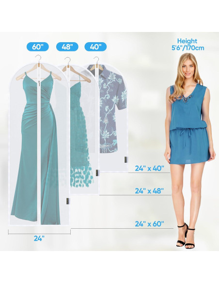 Bolsas de Ropa Translúcidas BALEINE 40" 2PK PEVA Negro