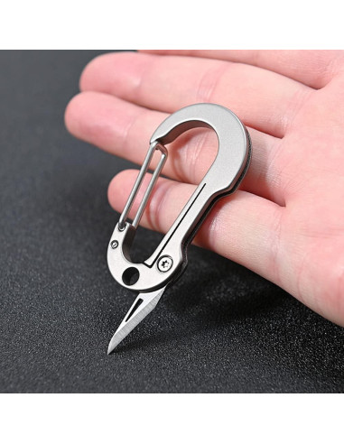 Mosquetón de Titanio con Cuchillo Plegable SZHOWORLD EDC