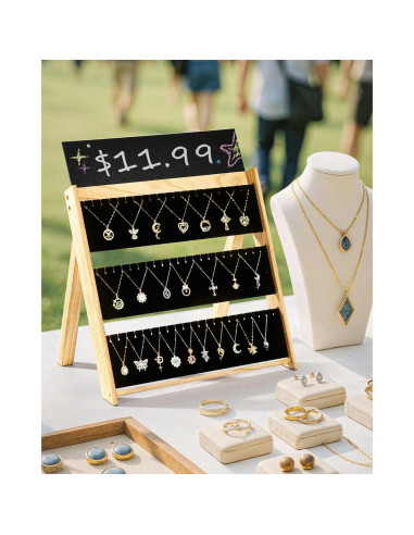 Exhibidor de Collares Plegable BS-VOG de Madera 66 Col.