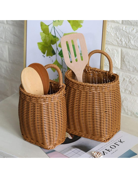 Cesta de Almacenamiento Colgante Alipis 24.5x15.5 cm Marrón Claro