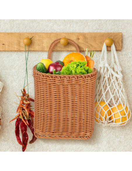 Cesta de Almacenamiento Colgante Alipis 24.5x15.5 cm Marrón Claro