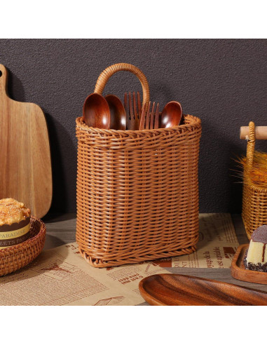 Cesta de Almacenamiento Colgante Alipis 24.5x15.5 cm Marrón Claro