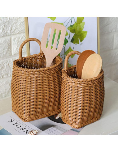 Cesta de Almacenamiento Colgante Alipis 24.5x15.5 cm Marrón Claro