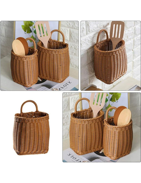 Cesta de Almacenamiento Colgante Alipis 24.5x15.5 cm Marrón Claro