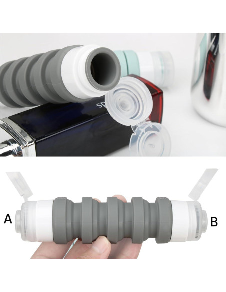 Juego de Botellas de Viaje Zhoxod 19 Piezas Silicona Gris